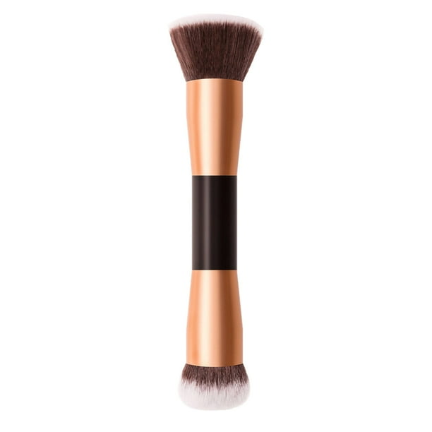 1 PCS Brocha de Maquillaje Fundación Buffer Polvo Mango de Madera Grande Pintura en Polvo Sombra de Ojos en Polvo Colorete Pincel de Doble Cabeza Pincel de Maquillaje Portable Beauty Brush