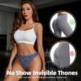 thumbnail image 4 of Thongs for Women - Blue Flower Paisley No Show Seamless Womens Thongs Underwear, Soft Stretch G String Thongs for Women,Cuteness Ladies Thong Bikini Panties Briefs, 4 of 5