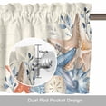 thumbnail image 6 of Eucalyptus Leaves Starfish Valance Curtain for Windows Shells Plants Summer Ocean Retro Rod Pocket Curtain Valances Short Window Treatments Panels for Kitchen Bathroom Laundry Basement 56 x 16 Inch, 6 of 9