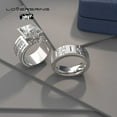 thumbnail image 3 of His and Hers Wedding Ring Sets Couples Rings 10kt White Gold Plated White Moissanite Titanium band, 3 of 6