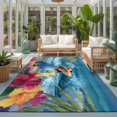 thumbnail image 2 of Large Area Rugs 6'x9', Coastal Tropical Carpet Runner Indoor Outdoor Rugs Home Decor Aesthetic, Summer Oil Painting Parrots Palm Leaves Non Slip Mats Washable Accent Rug for Living Room Bedroom, 2 of 8