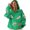 Dark Green, variant on Women's Football Sequin Hoodie Half Zip Up Long Sleeve Rugby Patches Game Day Hooded Sweatshirt