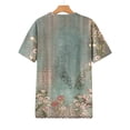 thumbnail image 4 of Virmaxy Blouse d'Été Tendance pour Femmes 2024 Col Rond Pull Imprimé Manches Courtes T-Shirt Col Rond Vert L, 4 of 5