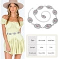 thumbnail image 4 of XIATIAN Women Boho Chain Belts For Dresses Jeans Western Cowgirl Waist Links Belt Adjustable Metal Concho Belt, 4 of 5