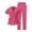 Hot Pink, variant on Qiopertar Women's Nurse Uniform Set V-Neck Tunic and Pants Clinic Carer Protective Clothing Workwear with Pockets Elastic Waist Short Sleeve Casual Solid Color, White S