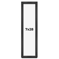 7x28 Frame Black Charcoal Grey Wood Textured Picture Frame | 0.75 Inch Moulding Width | Gunmetal