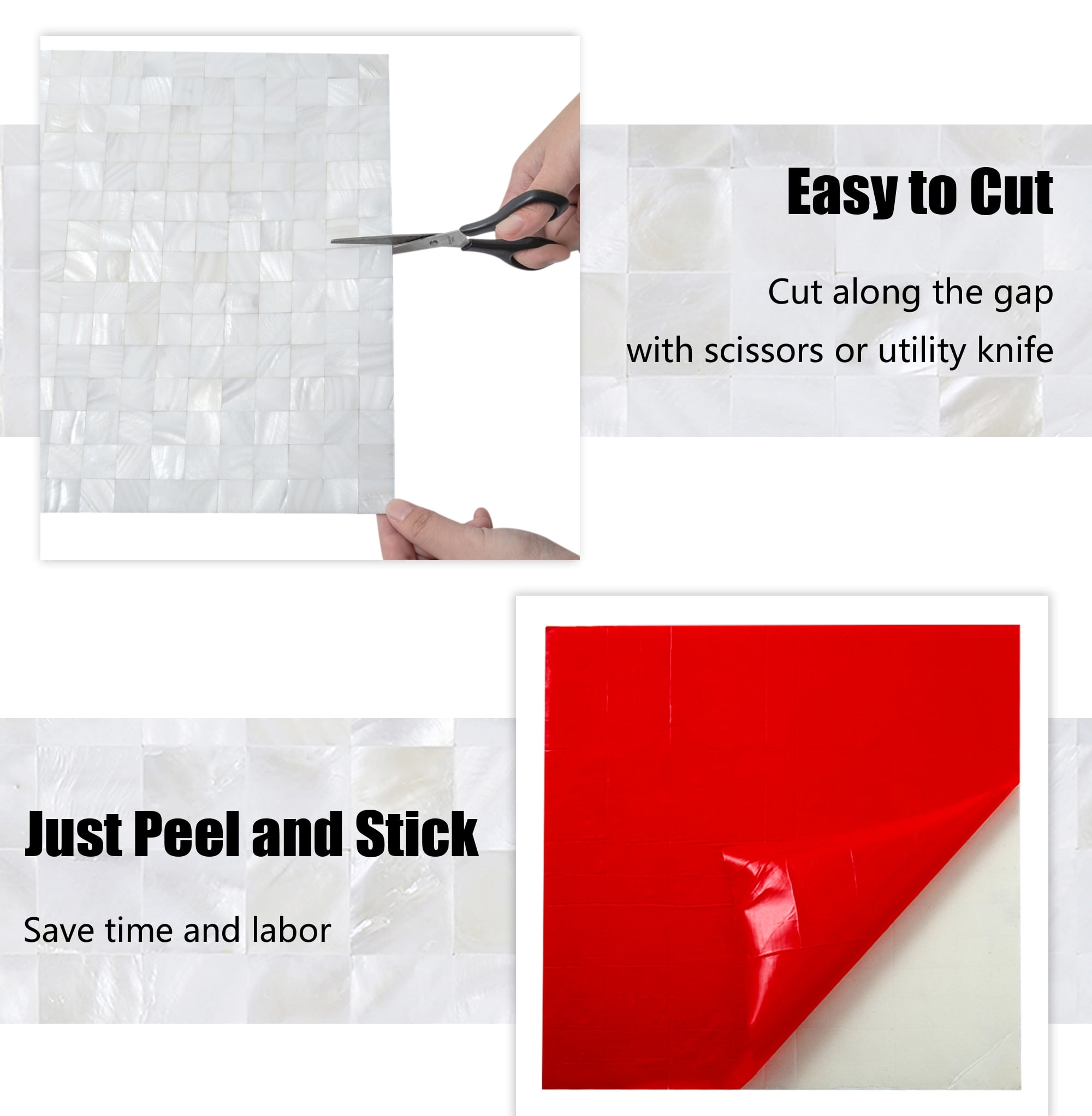 Buy KASARO Wall Tile Peel and Stick Mosaic Shell Backsplash Decor for