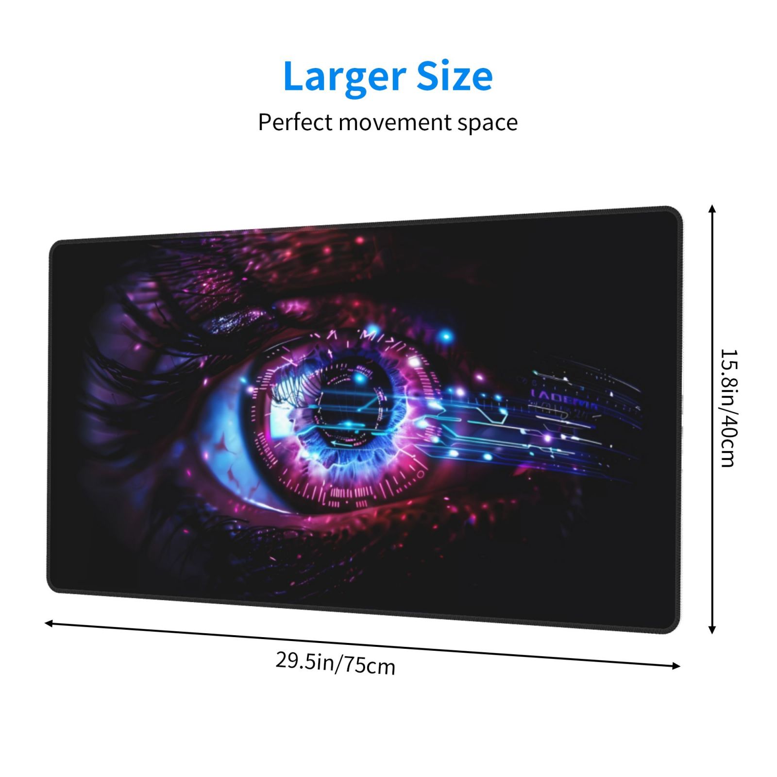 Rateoe v Print Mouse Pad - Extended Large Gaming Mousepad,Non-Slip Stitched Edge,16x29.5 Inch