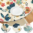 thumbnail image 4 of Pioneer Flower Floral Print Pattern Round Fitted Tablecloth with Elastic Edge,Dining Table Cover Waterproof,Outdoor Round Tablecloth for Camping,Dining,Indoor and Outdoor, 4 of 7