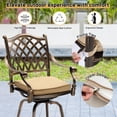 thumbnail image 4 of Zimtown Two-piece Set Cast  Aluminum  Bar Chairs, Patio Furniture Set Weather Resistant, Grid, Back, 4 of 8