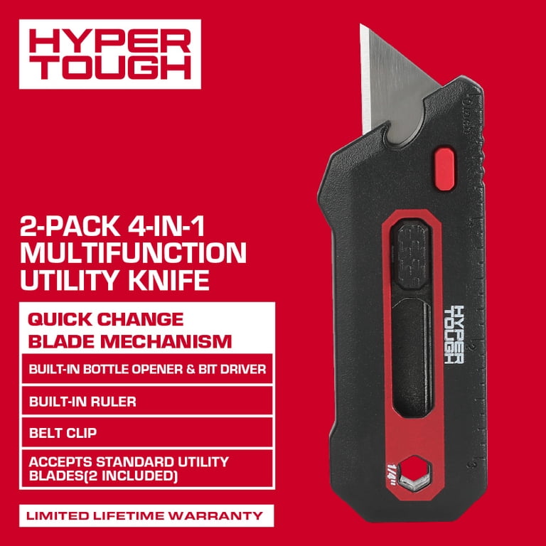 Hyper Tough 2-Pack 4-in-1 Multifunction Utility Knife - Walmart.com
