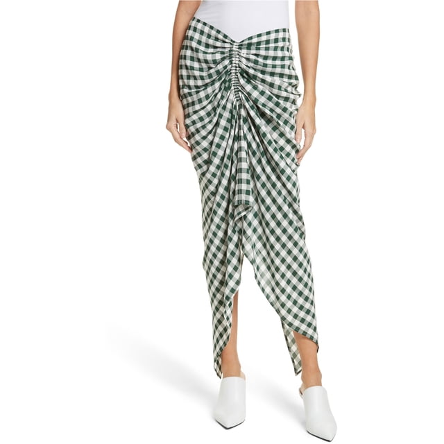 Joseph Jupe Asymétrique à Carreaux Romains pour Femmes, Vert, 42