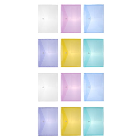 12pcs Envelope Folder Plastic File Storage Pouch Office Document Organizer File Bag 12pcs Envelope Folder Plastic File Storage Pouch Office Document Organizer File Bag