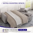 thumbnail image 3 of Muumblus Queen Size Convertible Sectional Sleeper Sofa with Storage & USB, Adjustable Backrest, Reversible L-Shaped Pull Out Couch Bed for Living Room, Guest Room, Gray Velvet, 3 of 14