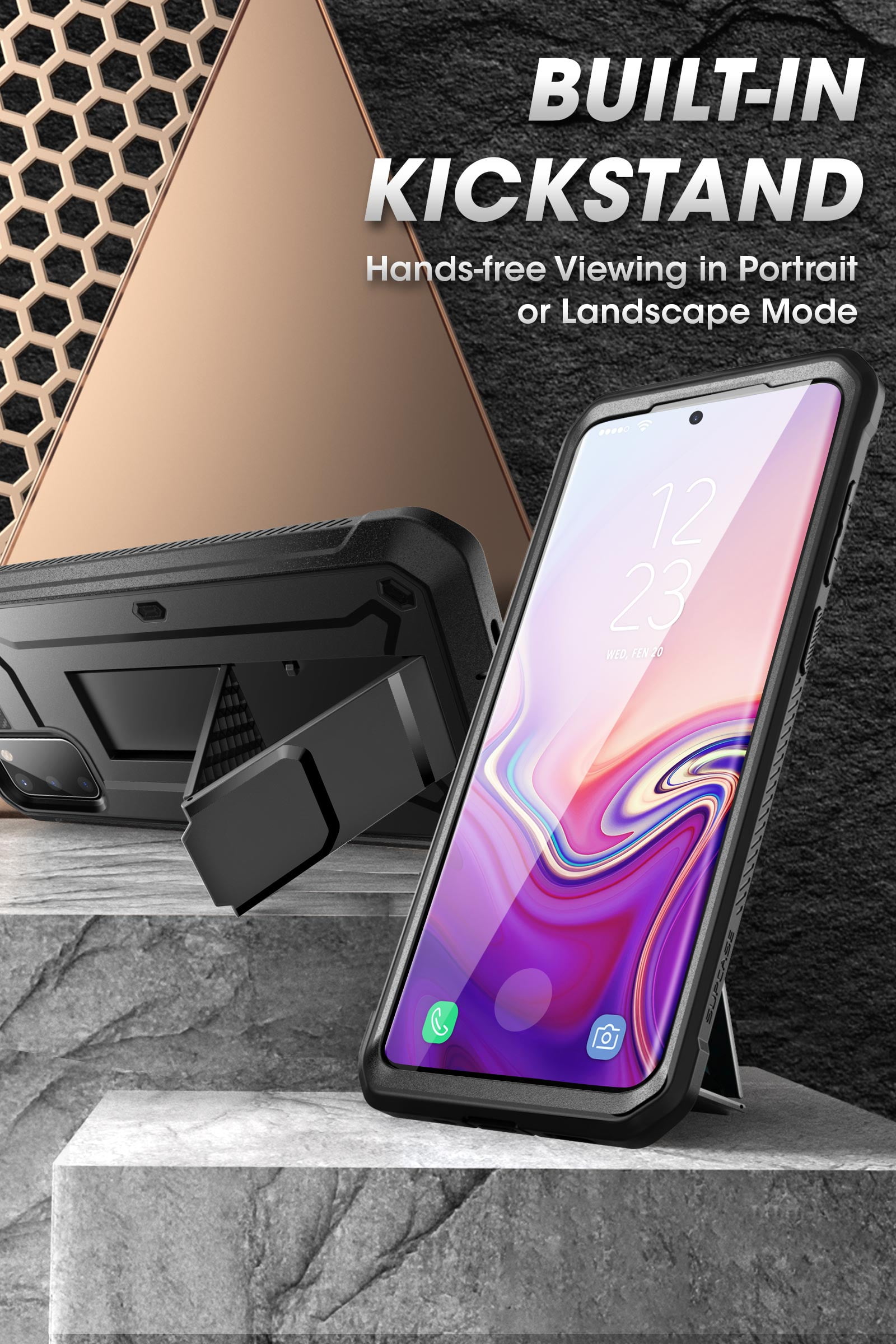 SUPCASE Unicorn Beetle Pro Series Case Designed for Samsung Galaxy S20 FE 5G (2020 Release), Full-Body Dual Layer Rugged Holster & Kickstand Case with Built-in Screen Protector (Black)