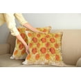 thumbnail image 2 of Ambesonne Orange Throw Pillow Cover 2 Pack, Grunge Rose Floral Art, 24", Orange Tan, 2 of 7