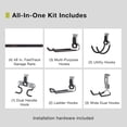 thumbnail image 3 of Garage garage Storage storage organizer Home/House/Tool/Sports/Equipment/Utility tool broom holder15-Piece Wall-Mounted Kit, 4 Rails and 11 Hooks, for Purposes, 3 of 3