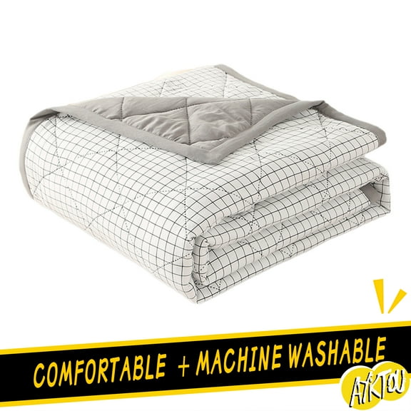 AYktou Reversible Patchwork Quilts Queen Size, 78.74x59.05in Lightweight Plaid Bedspreads Coverlets Quilt Bedding Blanket for All Seasons