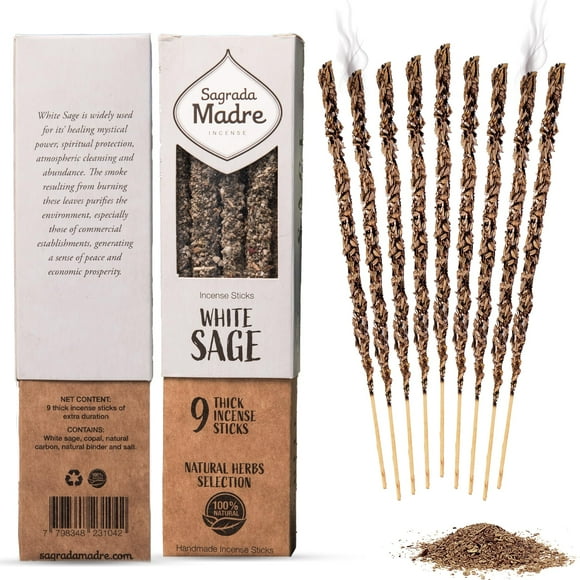 Varillas de incienso Sagrada Madre White Sage, 9 unidades