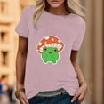 thumbnail image 2 of Cathalem Summer Tops 2024 Womens Round Neck Oversized Crop Tops Workout Tops Tees,Pink M, 2 of 4