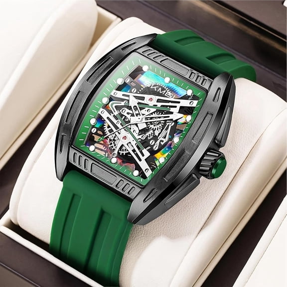 Fashion Big Face Analog Quartz Skeleton Watches for Men with Luminous Men's Waterproof Luxury Automatic Wristwatch