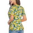thumbnail image 3 of Vsdgher Lemon1 Women Shirts V Neck Short Sleeve Tops T-Shirt Basic Tees, S to 3XLSmall, 3 of 5