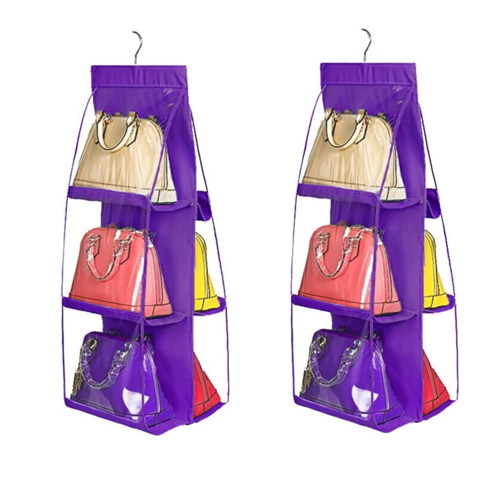 Clear Closet Hanging Handbag Organizer with Zippers, KMOTASUO Easy Access  Wardrobe Tote Bag Purse St…See more Clear Closet Hanging Handbag Organizer