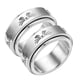 thumbnail image 3 of Anillo de acero inoxidable con descompresión giratoria y patrón de letras de marcado, anillo de moda, joyería sencilla, 3 of 6