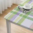 thumbnail image 5 of HAOXIT  Rectangle Fabric Tablecloth, Spring Fiona Plaid, Indoor Outdoor Stain and Wrinkle Resistant Fabric Table Cloth, Fun Pastel Plaid 52*52, 5 of 8
