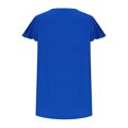 thumbnail image 5 of Fanxing Womens Plus Size Tops Pleated Tunic Blouses Summer Ruffles Short Sleeve Tshirts for Women Flowy Casual Tees Shirts Blue,XXXXXL, 5 of 6