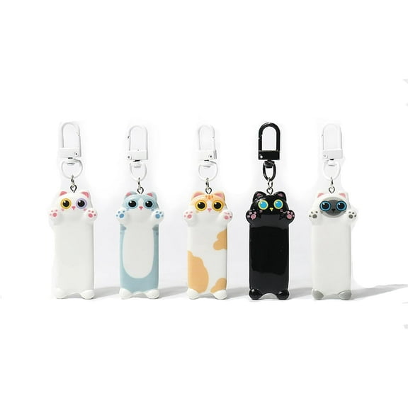 Cute Cat Keychain ，Black Cat Keychains For Women Bag Purse Handbags Phone Charms Accessories 5PCS