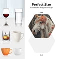 thumbnail image 7 of Bingfone Vintage Vintage Floral White Horse Leather Drinks Coasters with Set of 6,Suitable for Home Kitchen,Coffee Cup Coasters Home Gift, 7 of 7