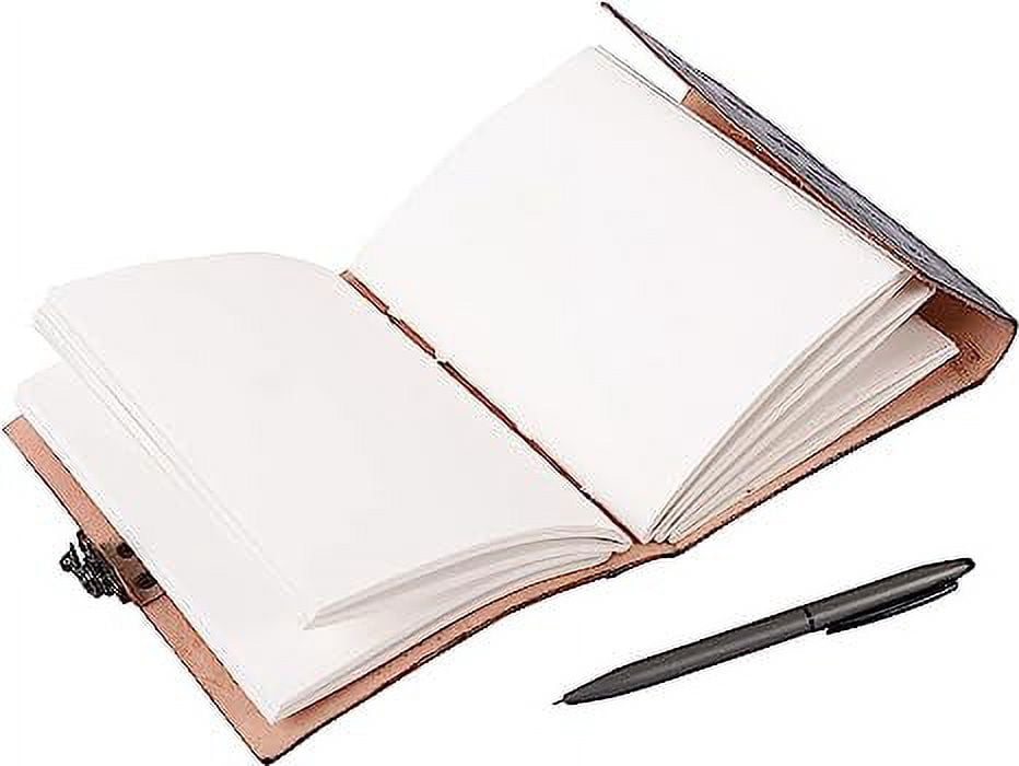 OVERDOSE Colosseum Black Leather Journal - Handmade Journal For Students, Office Bound Leather Journal for men & women | Sketchbook | Notebook Diary - 5 x 7 inches | 12 x 17 cm | A6