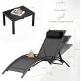 thumbnail image 2 of Pirecart Patio Lounge Chairs Set Outdoor Pool Recliner W/ 4 Chairs and 2 Side Tables, Black, 2 of 10