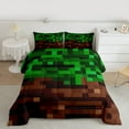 thumbnail image 2 of Homewish Female Men Women Pixelated Blocks Miners 3 Pieces Queen Comforter Set,Building Blocks Construction Game Ultra Soft Bedding Sets,Abstract Geometric Plaid Bedding Comforter Set Breathable, 2 of 8
