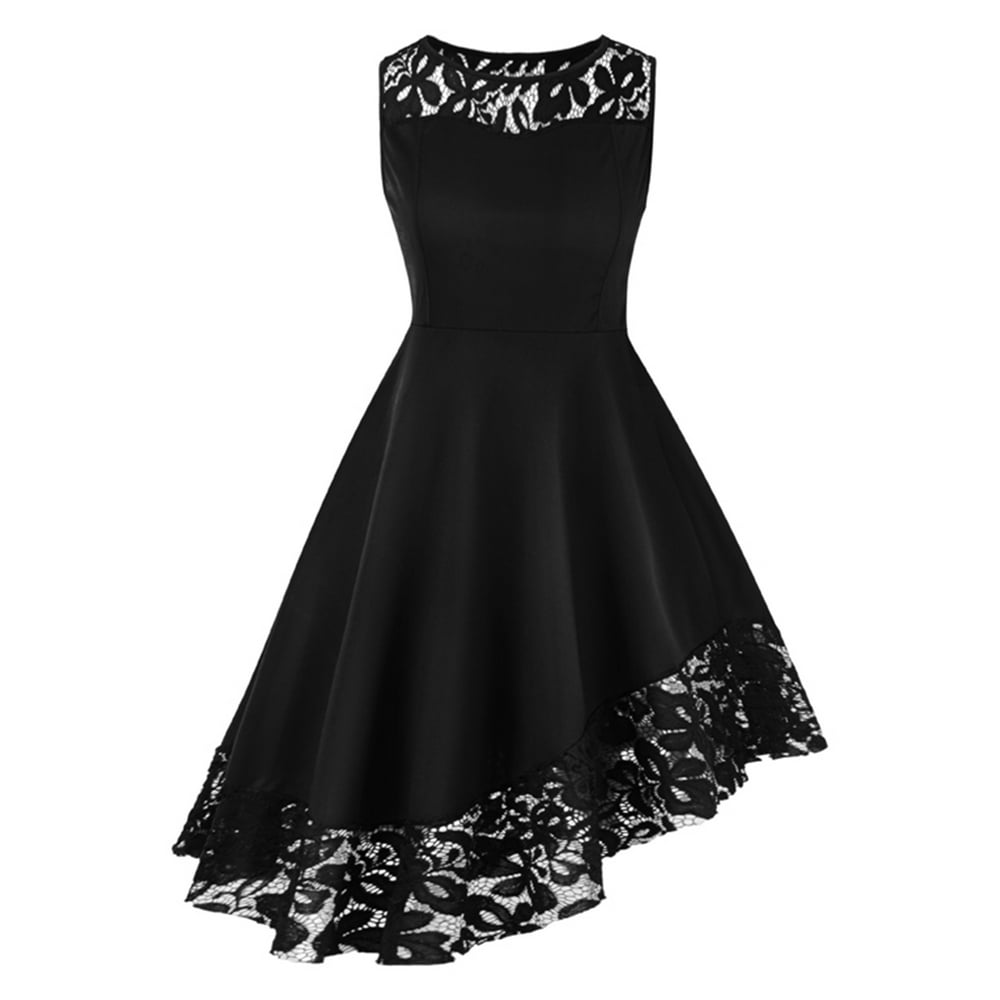 Sexy Dance Vintage Dresses For Women Sleeveless Lace Patchwork Mini