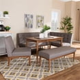 thumbnail image 2 of Bowery Hill Modern Tufted Fabric 5-Piece Wood Dining Nook Set in Gray, 2 of 6