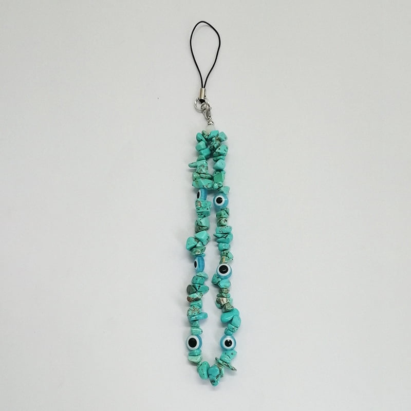 2024 Hot-Selling Phone Chain - INS Style Natural Amethyst Colorful Stone Evil Eye Phone Lanyard