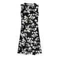 thumbnail image 3 of Women's Summer Casual Dress Floral Print Beach Elegant Flowy Midi Sleeveless Crew Neck Fashion Dress Womens Casual Trendy Midi Dresses, 3 of 4