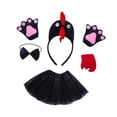thumbnail image 4 of Disfraz de animal de pollo, 5 unidades/juego, Pascua, para vacaciones, cosplay, fiesta de Halloween, niñas Negro, 4 of 8