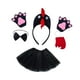 thumbnail image 4 of Disfraz de pollo 3D, novedad, 5 piezas/conjunto, falda de lujo, disfraz de animal de granja Negro, 4 of 9
