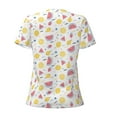 thumbnail image 4 of Naloa Tropical Fruit Print T-Shirts Short Sleeve V Neck Tees for Women Fashion Tops Trendy Lightweight Soft Casual Summer Outfits Clothes, 4 of 5