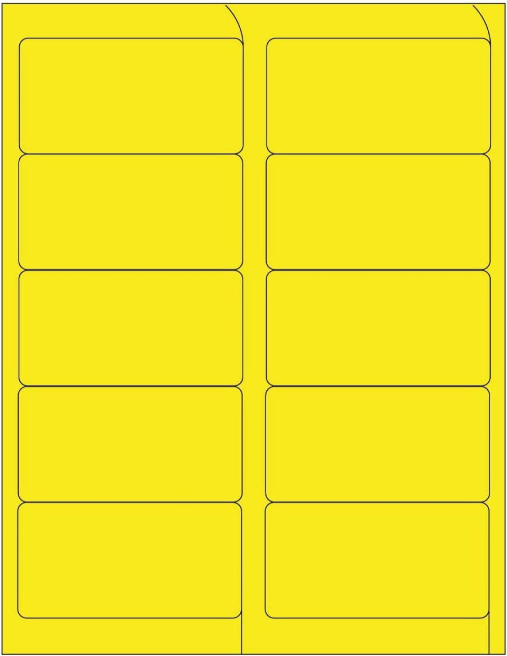 RovKeav 312186 Fluorescent Yellow Address Labels for Laser Printers, 4