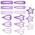thumbnail image 1 of 15 pinzas para el pelo con broches adorables, horquillas de metal (estrella de cinco puntas, corazón, lágrima, rectángulo, estrella de cuatro puntas), 1 of 7