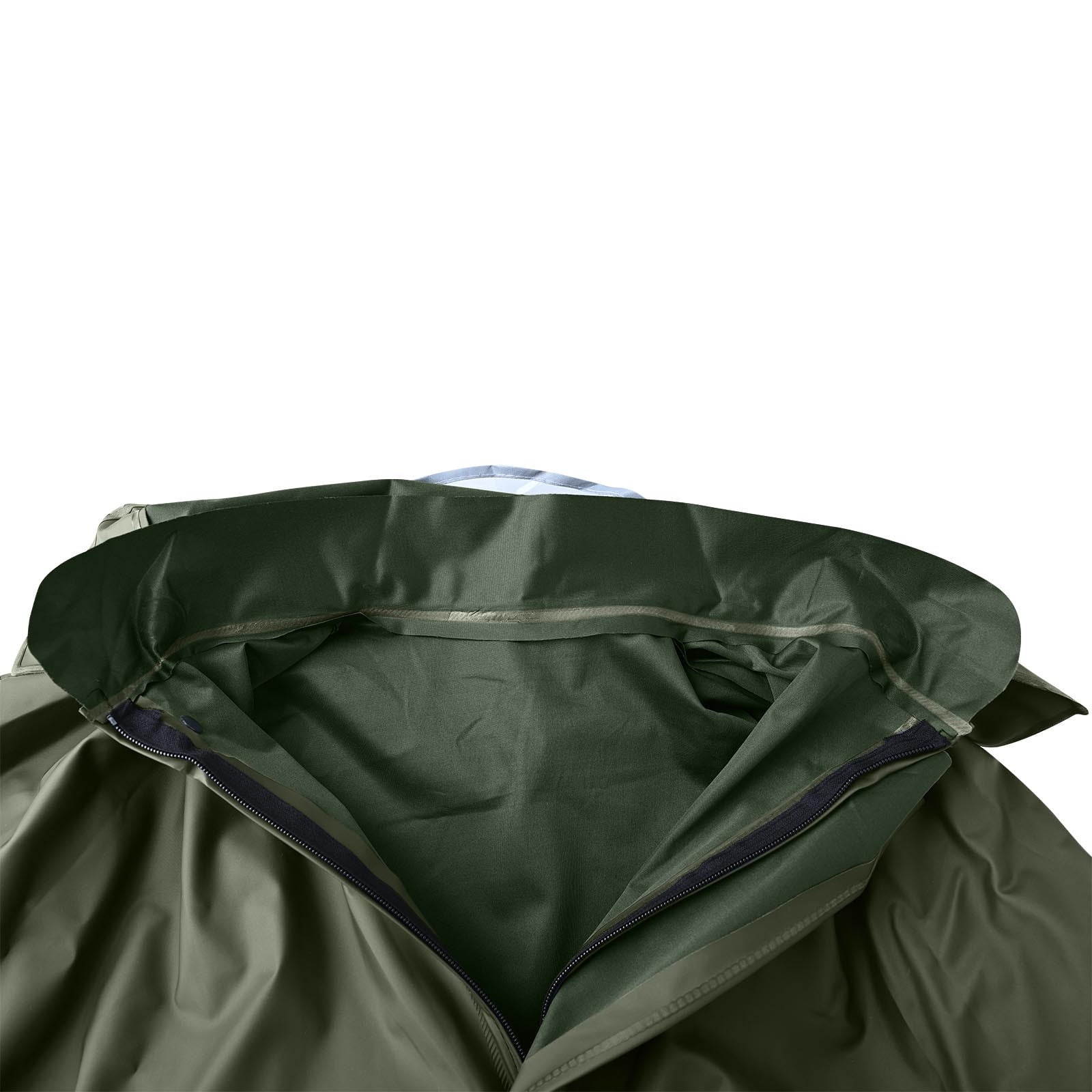 KeShDi Long Safety Rain Coats with Air Vents Reflective Stripes Hooded Raincoats Poncho Rainwear for Waterproof Work Rainstorm Proof PVC Hiking Raincoat Reflective Strip Army Green 4X