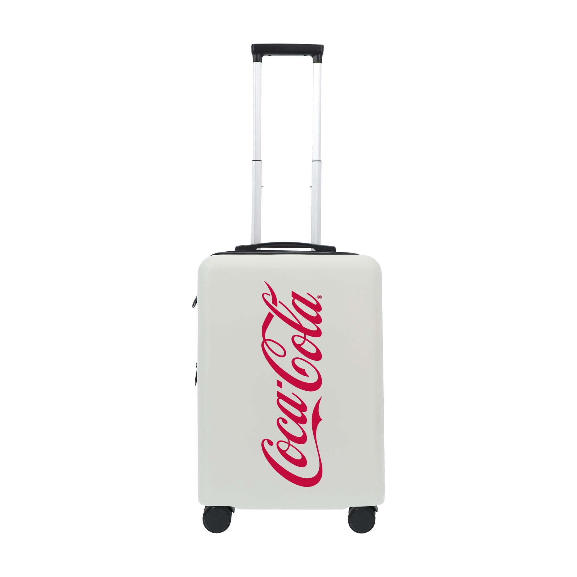 Coca Cola 22.5 Inch Carry On Luggage, Hardshell Rolling Suitcase with Spinner Wheels, White