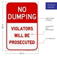 thumbnail image 3 of No Dumping Violators Prosecuted Sign, 24x36 Corrugated Plastic, 3 of 7