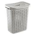thumbnail image 2 of Sterilite Plastic Weave Laundry Hamper Slim Clothes Basket, Gray, 16-Pack, 2 of 10