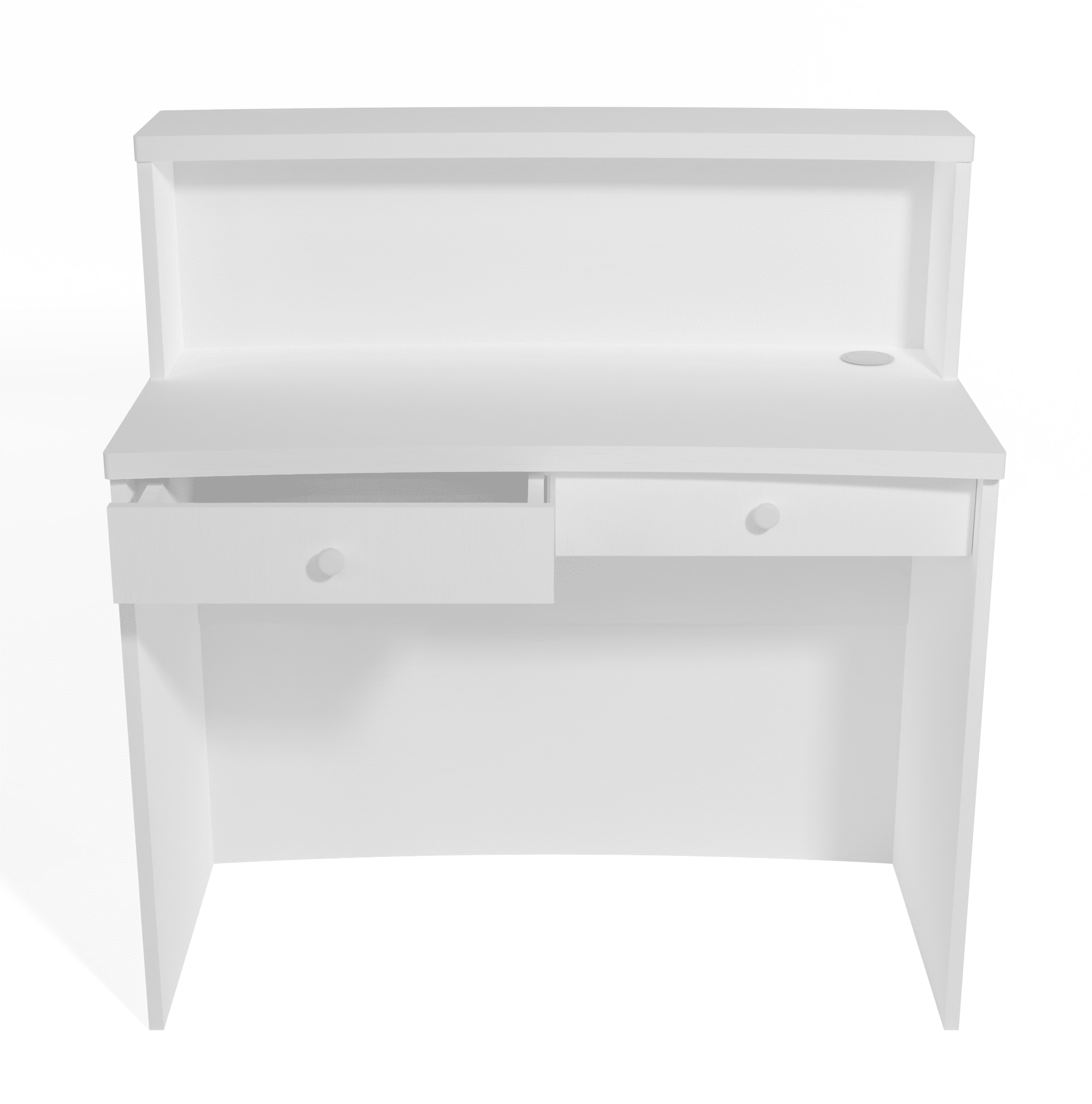 UGOS Mono 40" Modern Reception Desk w/Transaction Counter, Laminate Desktop, Multifunctional Standing Front Desk for Home, Office, Salon, Spas, and Lobby (White)