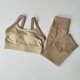 thumbnail image 4 of Conjunto de Yoga integrado con franjas de diferente Color de alta intensidad, 2 uds., ropa interior deportiva, mallas deportivas de cintura alta y levantamiento de cadera, 4 of 6